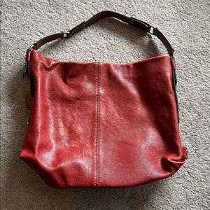 Antonio Melani Red Leather Satchel Shoulder Bag